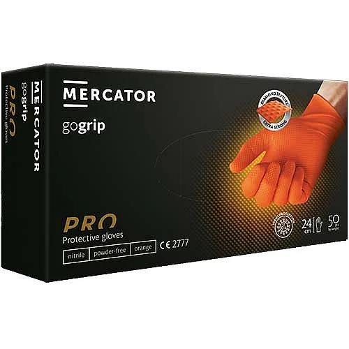Nitrilové rukavice Gogrip oranžová, č. L, 50 ks Akční Nabídka