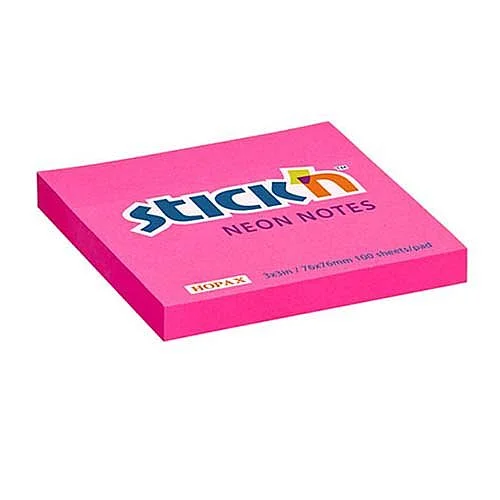 Sezónní Sleva Samolepicí bloček Stick´n Neon, 76 x 76 mm, růžová