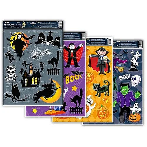 Okenní fólie halloween glitr HA001, 30x42 cm Levný