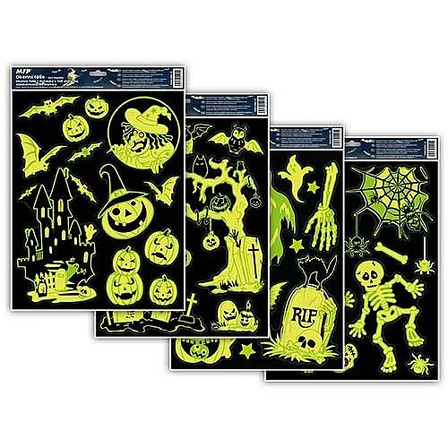 Okenní fólie halloween svítící, HA002 30x42 cm Aktuální