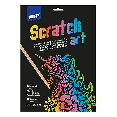 Škrabací obrázek šablona, Unicorn, 21 x 29 cm, 2 ls Cenový Hit