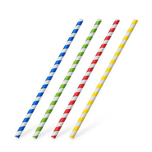 Značkový Papírová slámka Spirála, 6x200 mm, 25 ks