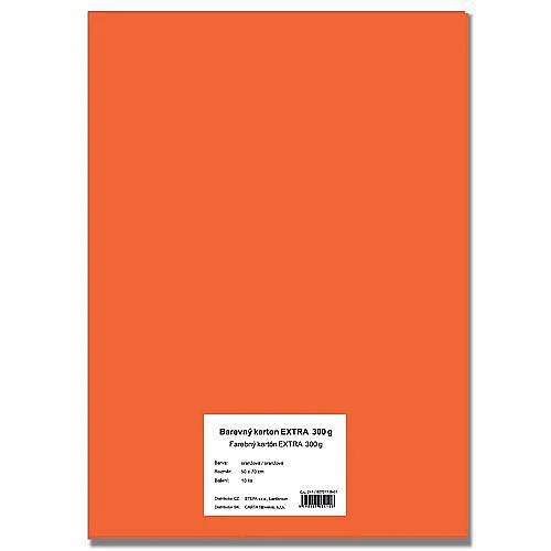 Poslední Šance Barevný karton EXTRA 300 g, 10 listů, oranžová, 50 x 70 cm