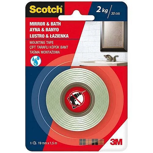 Časově Omezené Oboustranná montážní páska - 3M Scotch, 19 mm x 1,5 m, pěnová, koupelna