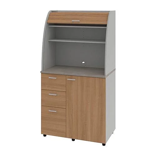 Kuchyňka s lednicí levá KU32L, šedá/višeň Akční Cena