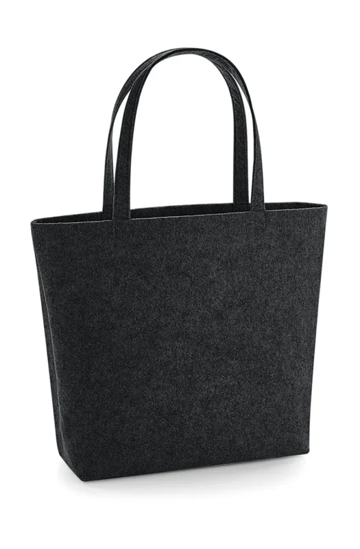 Plstěná taška Tote,100% polyester - 49 x 39 x 13,5 cm - šedočerná Rychlé Dodání