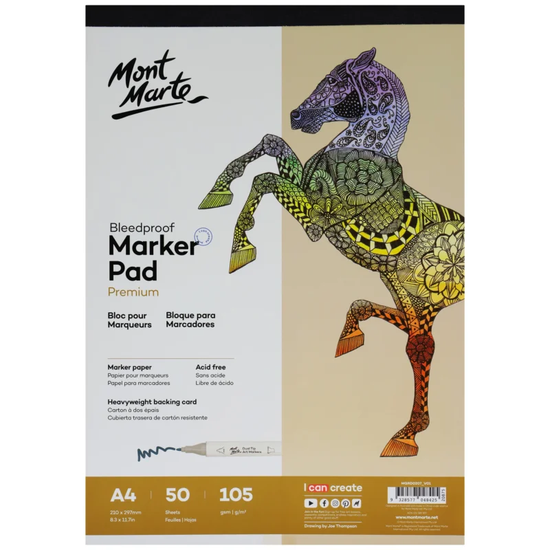 Výhodná Nabídka Skicovací blok pro fixy a popisovače Mont Marte PREMIUM - 105g/m2, A4 - 50 listů