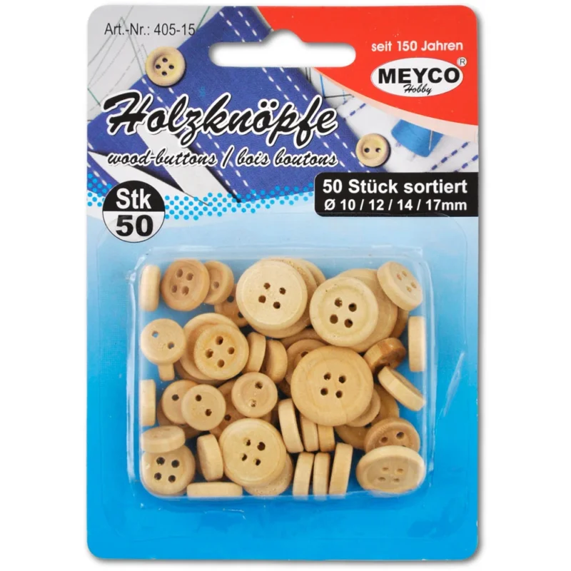 Značkový Dřevěné knoflíky sada 50 ks