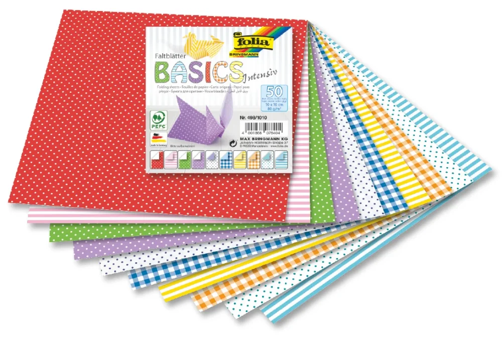 Origami papír Basic intensiv, 80 g/m2 - 10 × 10 cm Odeslání Ihned