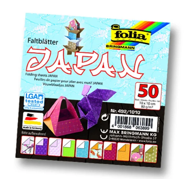 Origami papír Japonsko 80 g/m2 - 10 × 10 cm, 50 archů Výprodej