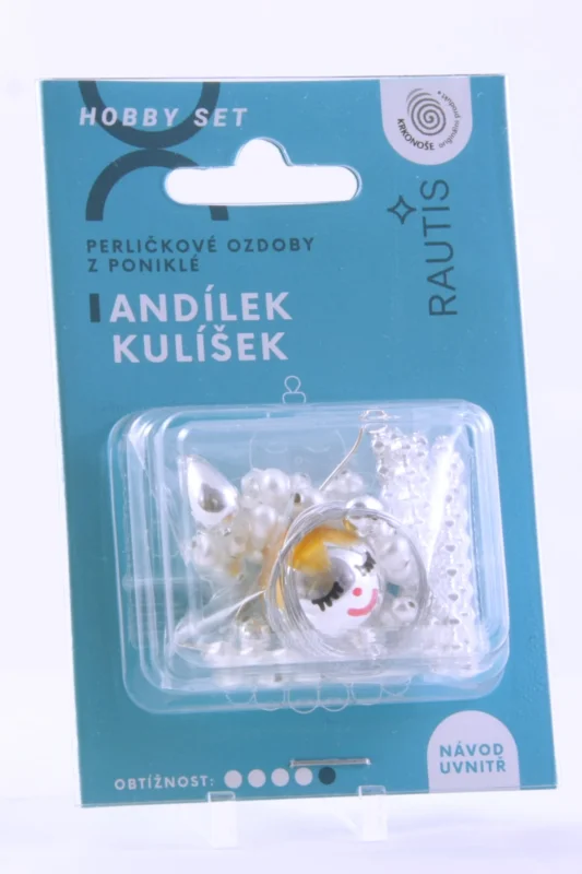 Sada na výrobu ozdoby z perliček - Andílek Kulíšek - stříbrný/bílý Odeslání Ihned
