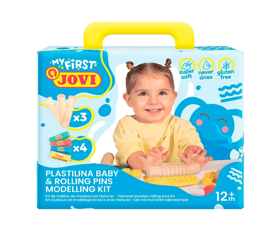 JOVI BABY plastelína 4 x 38 g + 3 dřevěné válečky Kup Teď