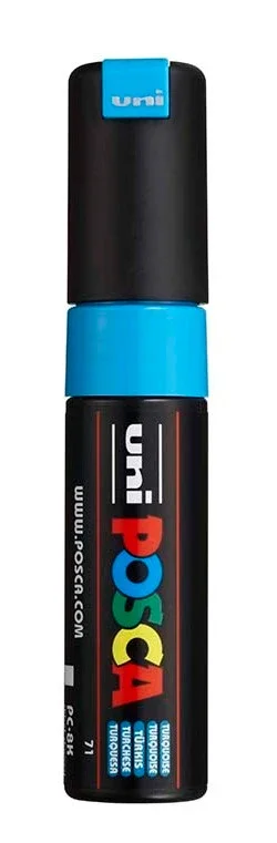 Akrylový popisovač POSCA, PC-8K, seříznutý hrot 8 mm, tyrkysový Nízká Cena