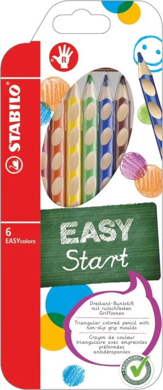 Omezená Nabídka STABILO EASYcolors P Pastelky pro praváky - sada 6 barev