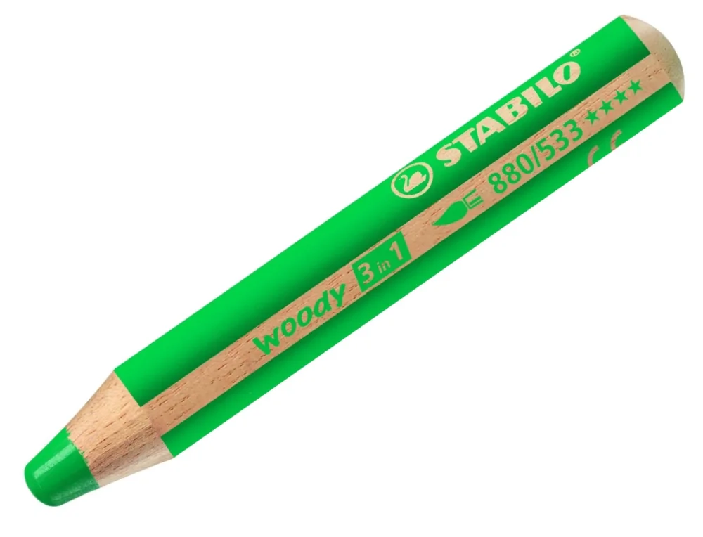 Levný STABILO woody 3 in 1 Multifunkční pastelka - tmavě zelená