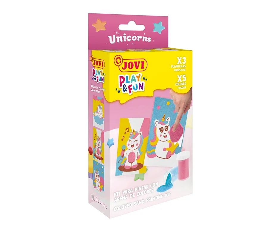 Sada na malování pískem JOVI PLAY&FUN MINI - 9ks - Jednorožci Nejprodávanější