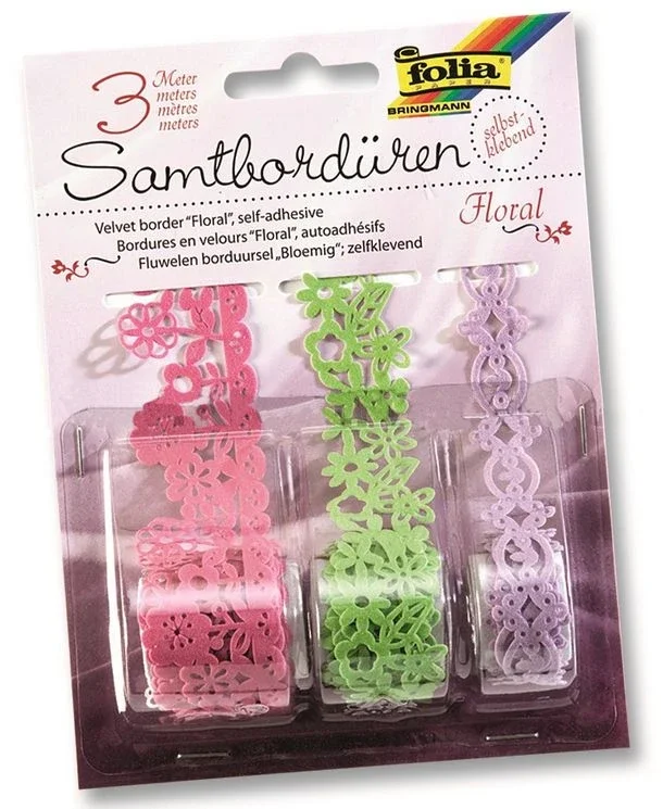 Samolepicí krajky - Květiny - 3 × 1 m Akce