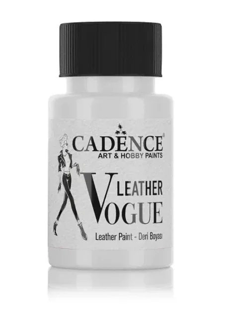 Barva na kůži Cadence Leather Vogue, 50 ml - white, bílá Omezená Nabídka