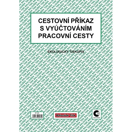 Levný ET235 - Cestovní příkaz s vyúčtováním A4