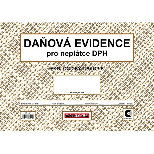 ET328 - Peněžní deník A4 = daň. evidence (neplátce DPH) Cenová Bomba