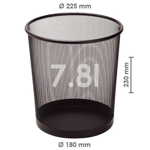 Koš odpadkový drátěný 7.8l. černý Finální Výprodej