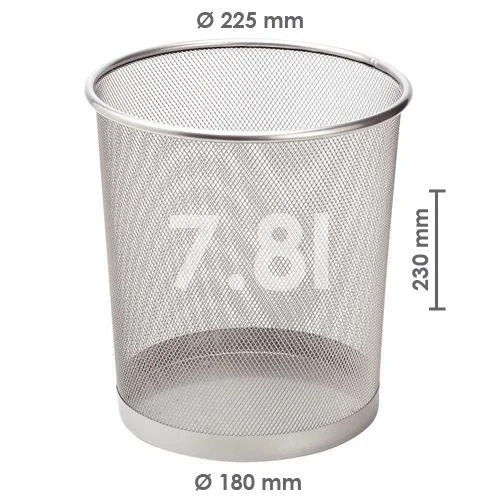 Koš odpadkový drátěný 7.8l. stříbrný Finální Výprodej