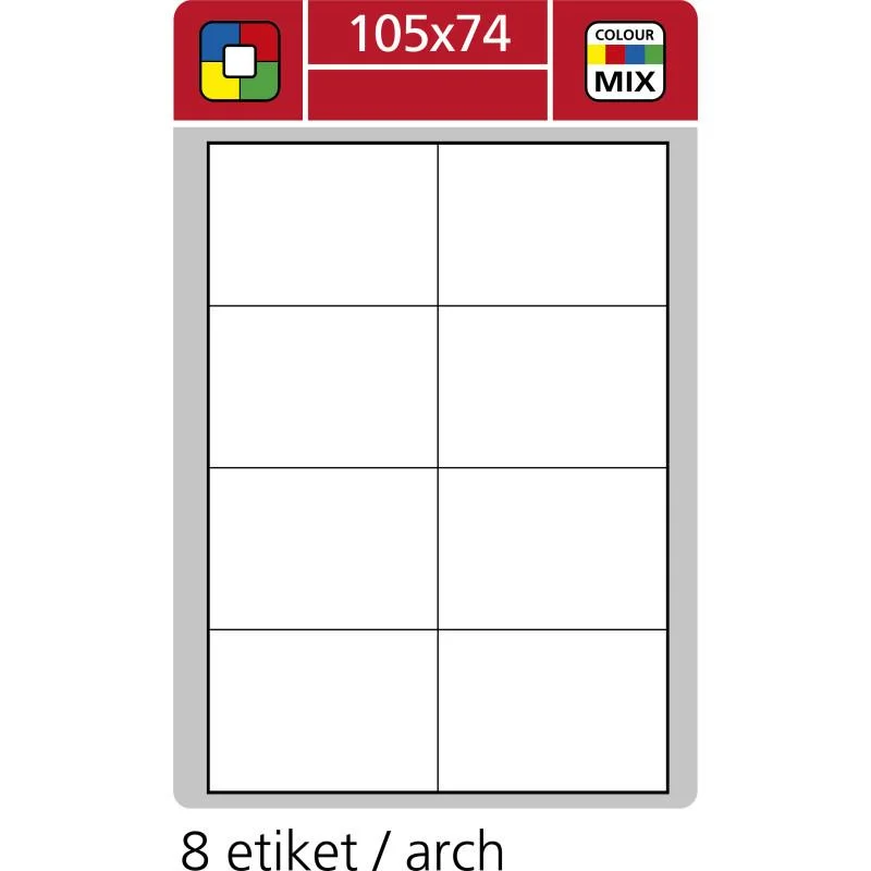 Print etikety A4 prolaserový a inkoustový tisk - 105 x 74 mm (8 etiket / arch) Ihned K Objednání
