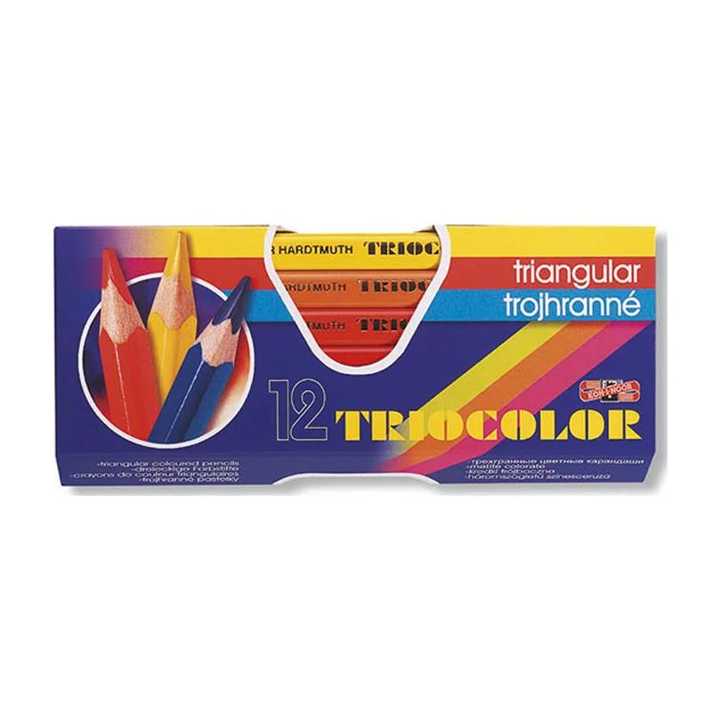 Pastelky Triocolor-12 barev / lakované / silné Rychlé Dodání