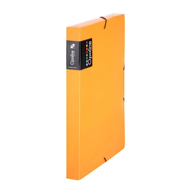 Box na spisy A4 s gumou průsvitný Opaline-hřbet 3 cm / oranžová Novinka