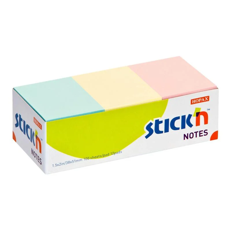 Pouze Dnes Samolepicí bločky Hopax barevné -38 x 51 mm / 12 x 100 lístků / pastelové barvy