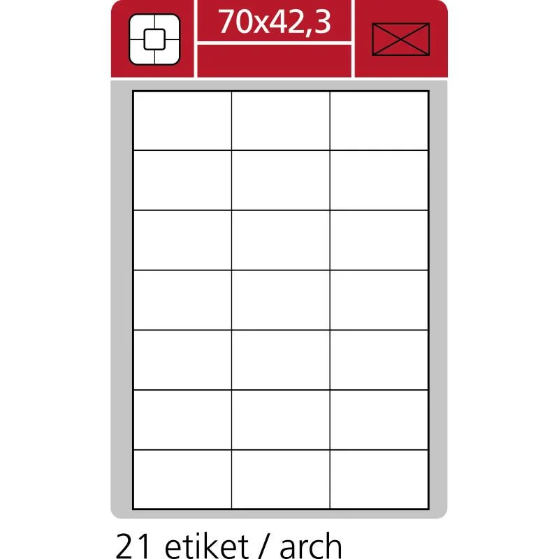 Print etikety A4 pro laserový a inkoustový tisk - 70 x 42,3 mm (21 etiket / arch) Must-Have