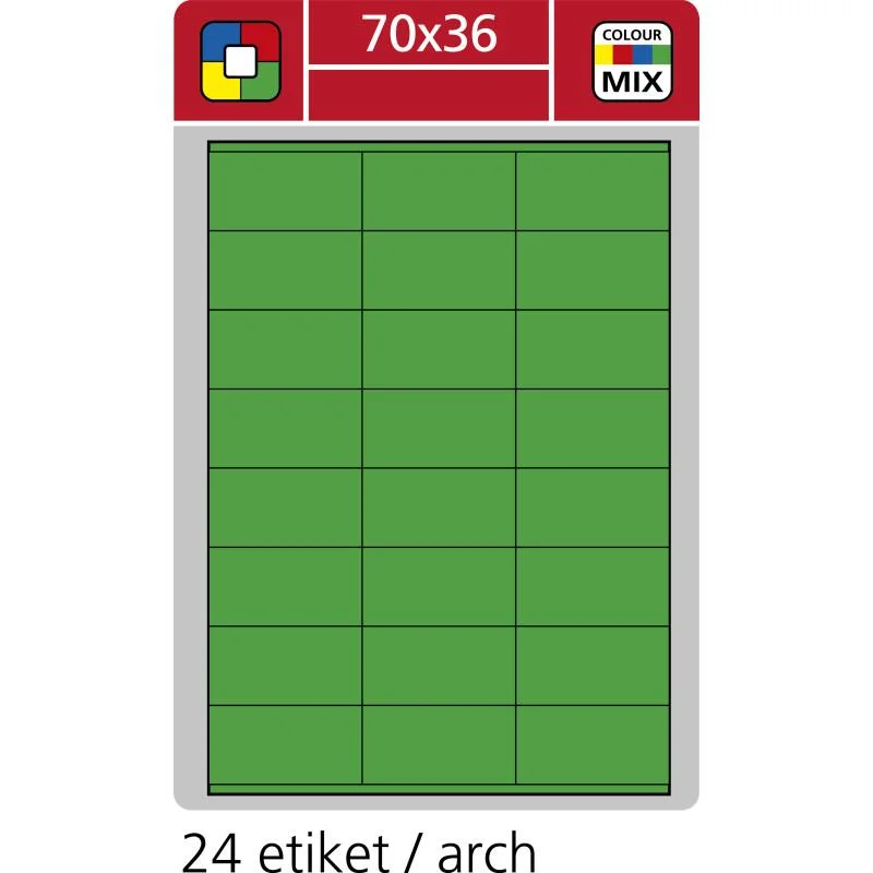 Must-Have Print etikety A4 pro laserový a inkoustový tisk - 70 x 36 mm (24 etiket/ arch) zelená