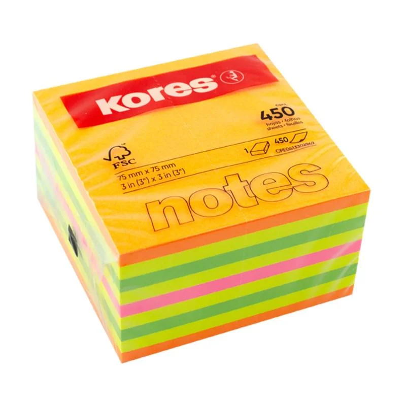 Samolepicí bloček Kores Cubo - 75 x 75 mm / 450 lístků Výprodej