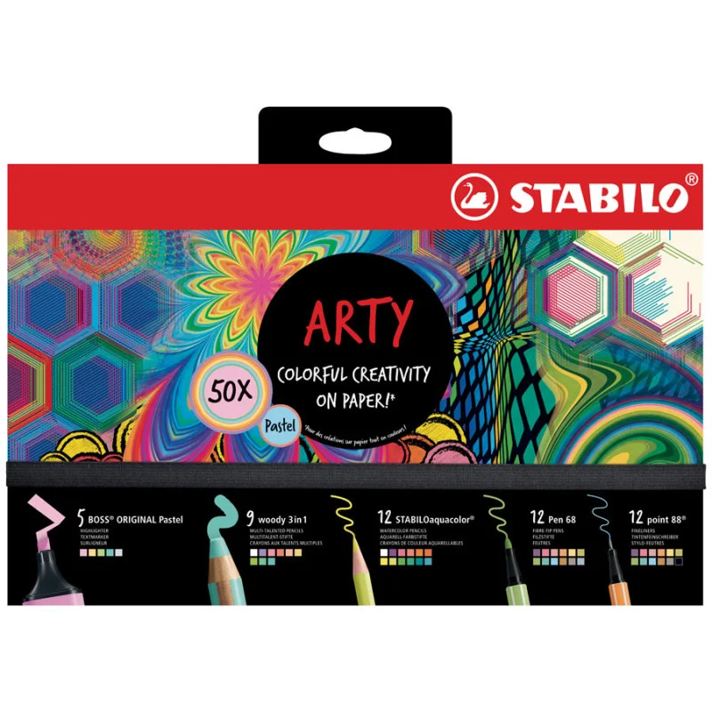 Kreativní sada Pastel STABILO® ARTY - 50 ks Levný