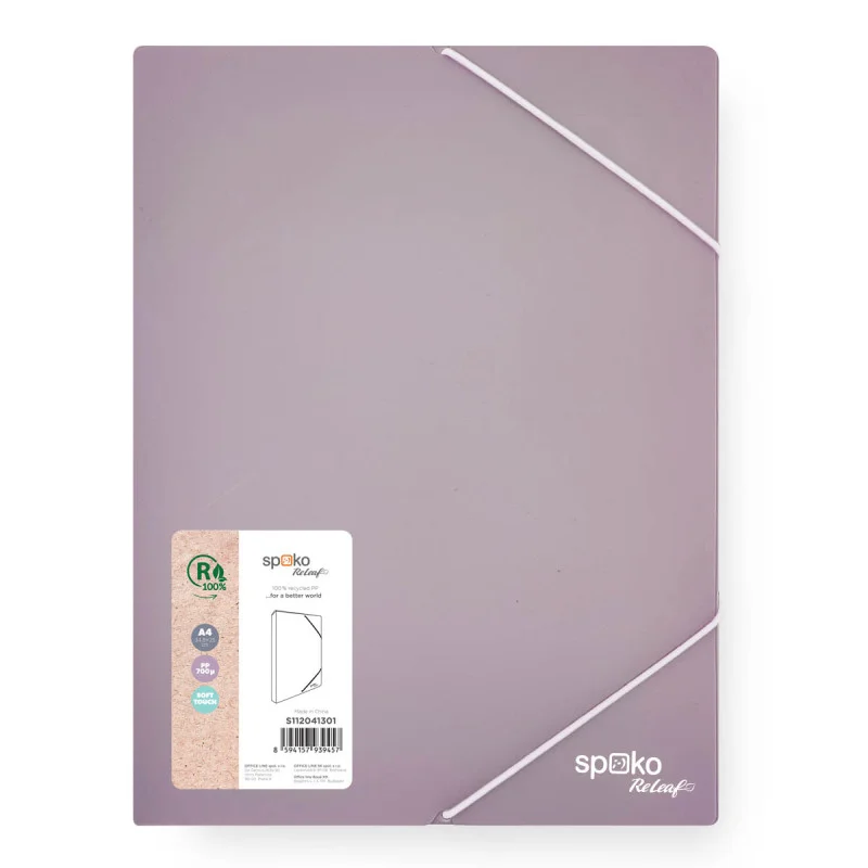 Víkendová Akce Box na spisy A4 Spoko ReLeaf Soft touch s gumou - levandulová