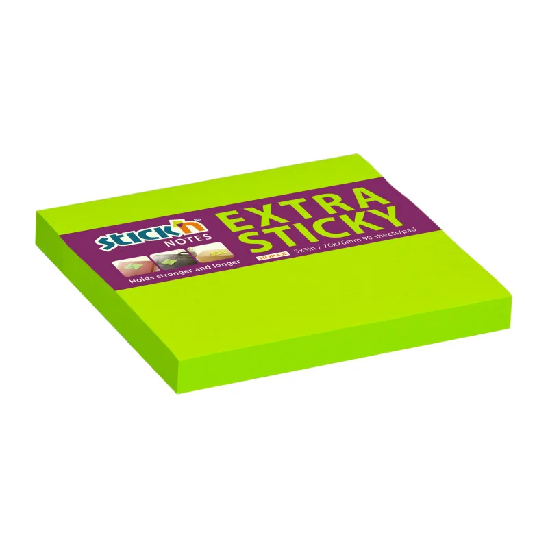 Top Prodej Samolepicí bločky Stick´n by Hopax Extra Sticky - 76 x 76 mm / 90 lístků / neon zelená