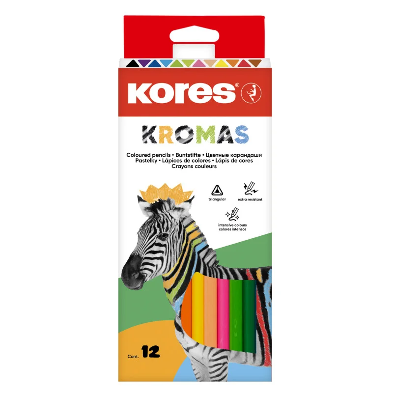 Pastelky Kores Kromas trojhranné / 12 barev Hit Sezóny