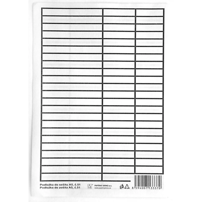Podložka do sešitů A5 PVC - linka / linka Cenový Hit