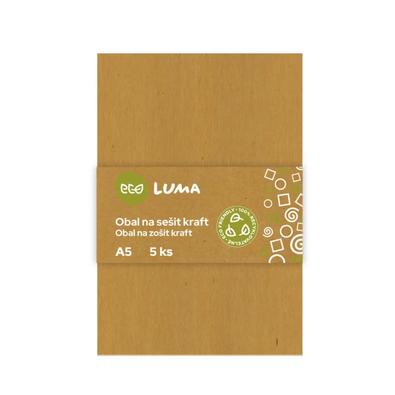 Obaly na sešity ECO LUMA - A5 / kraft / 5 ks Speciální Cena
