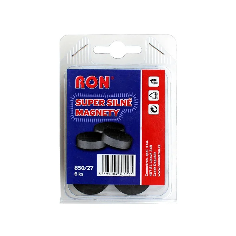 Dokud Zásoby Vydrží Magnety černé MIKOV super silné - průměr 22 mm / 6 ks