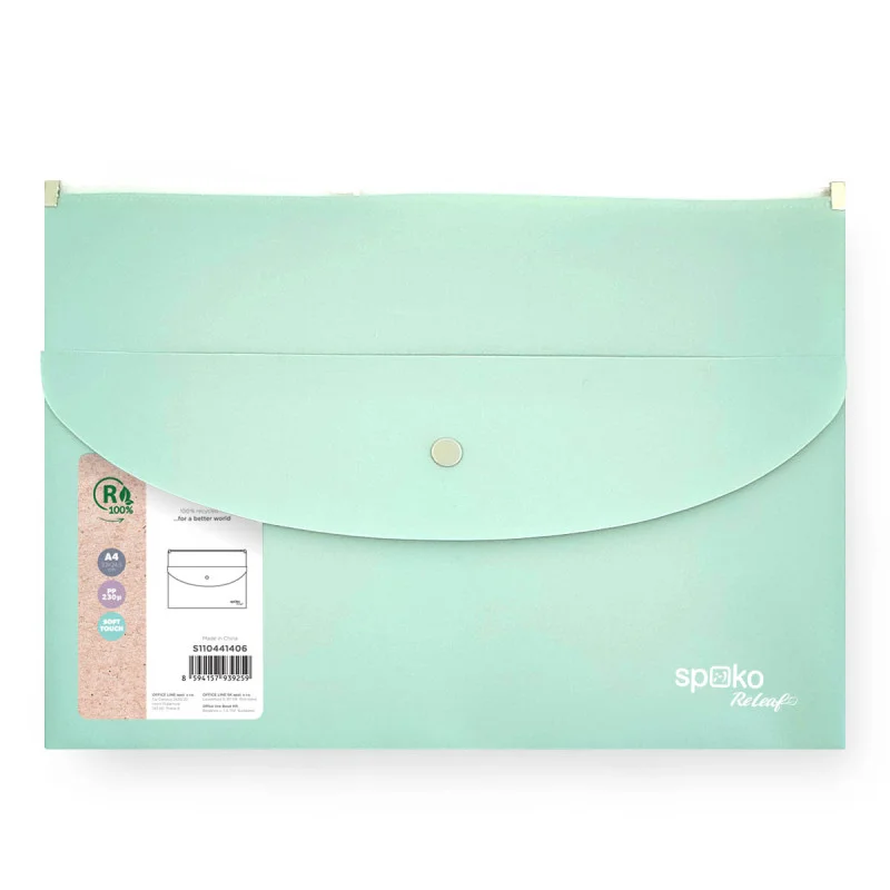 Nejlepší Volba Spisové desky se zipemSpoko ReLeaf Soft touch - A4+ / mentolová