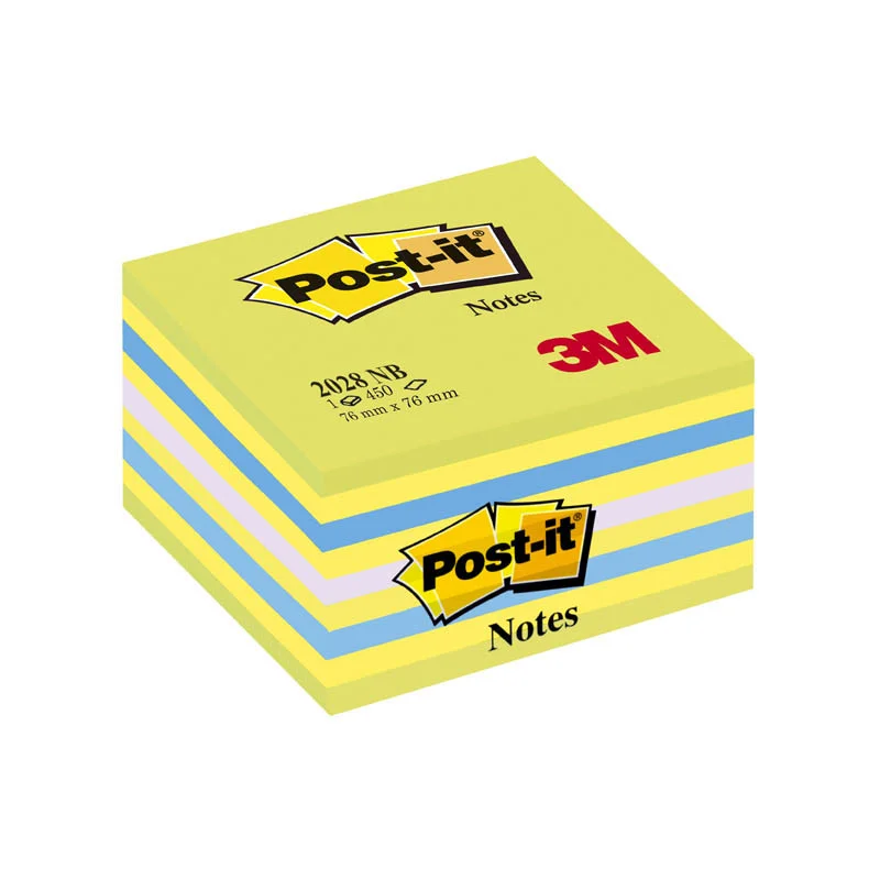 Nejprodávanější Samolepicí bločky Post-it kostky - zelená, žlutá, modrá, fialová / 450 lístků