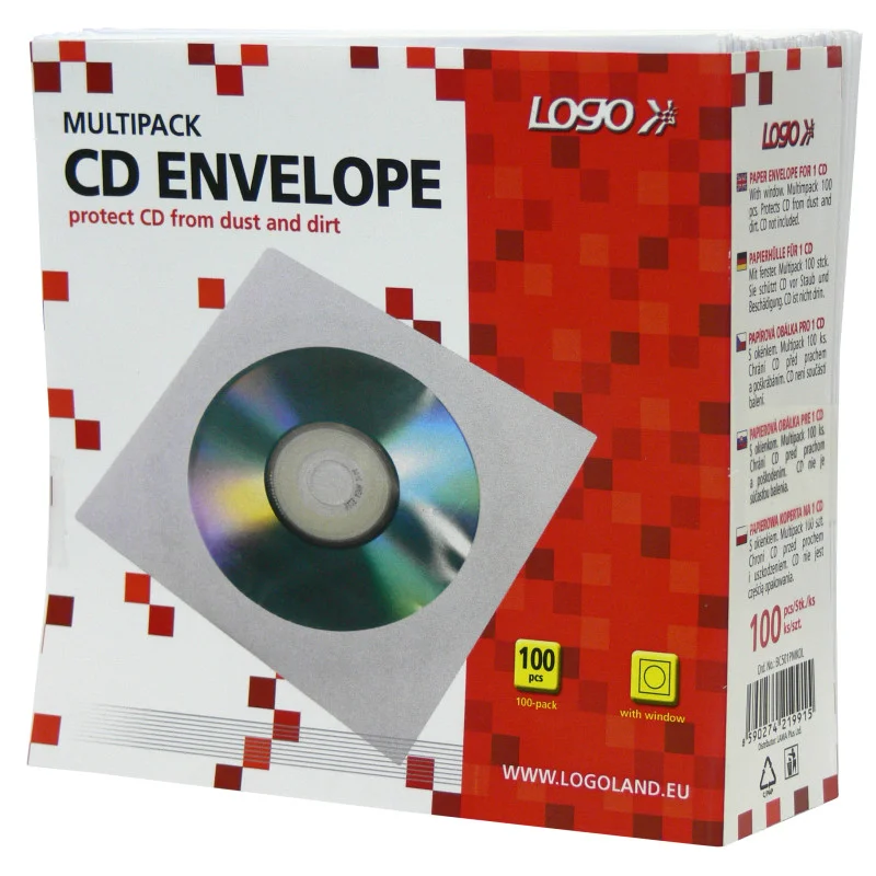 Cenový Hit Obálky na CD / DVD - 100 ks / bílá / s okénkem