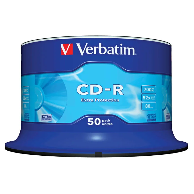 Super Cena Verbatim CD-R 700 MB - 52x / bez krabiček Spindle / 50 ks
