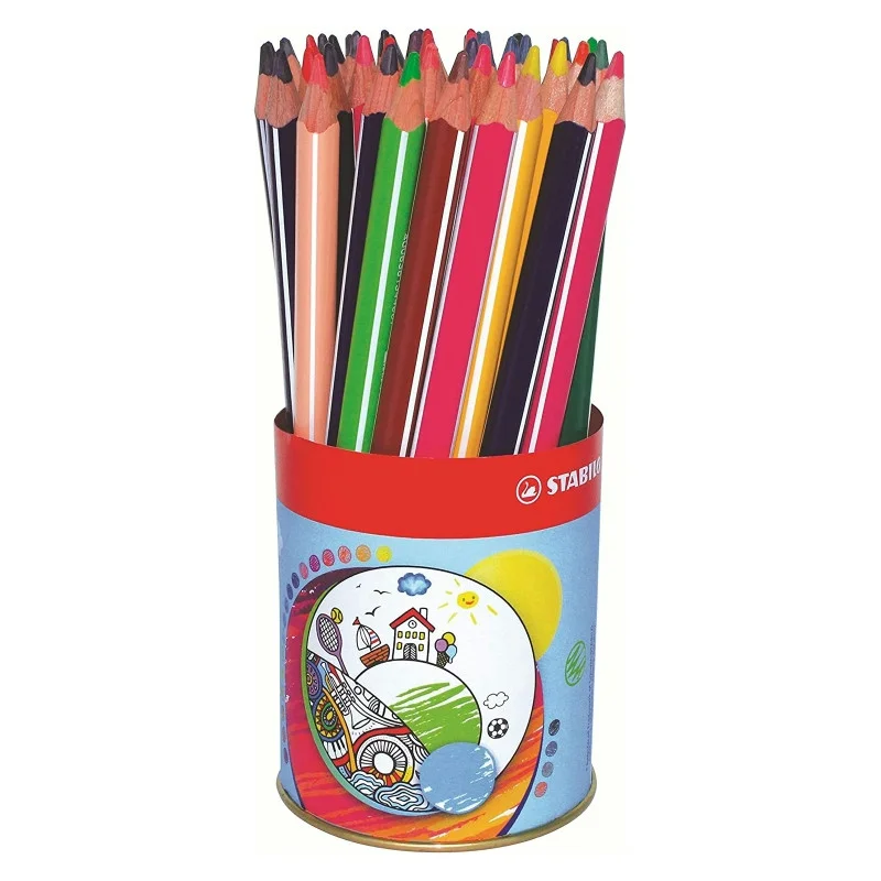 Pastelky STABILO® Trio silná / 38 ks / Kovová dóza Originální