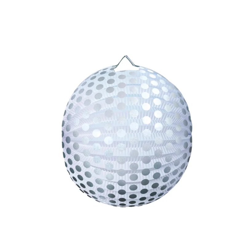 Speciální Cena Lampion roztahovací 25 cm - stříbrný puntík