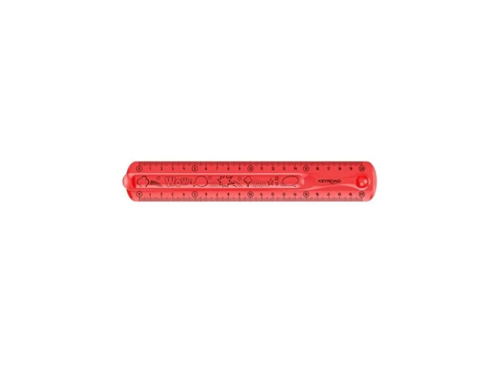 Přímo Od Výrobce Pravítko KEYROAD Flexi 20 cm, ohebné, červené