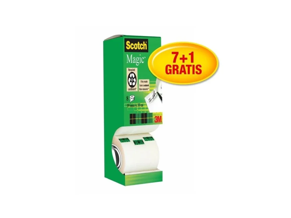 Lepicí páska Scotch Magic, 19 mm x 33 m, 8 rolí Speciální Cena
