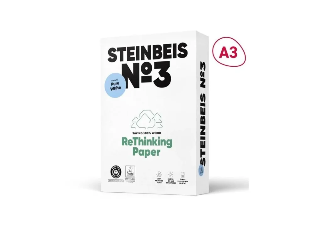Přímo Od Výrobce Recyklovaný papír Steinbeis No.3 A3 80 g/m2, 500 l.