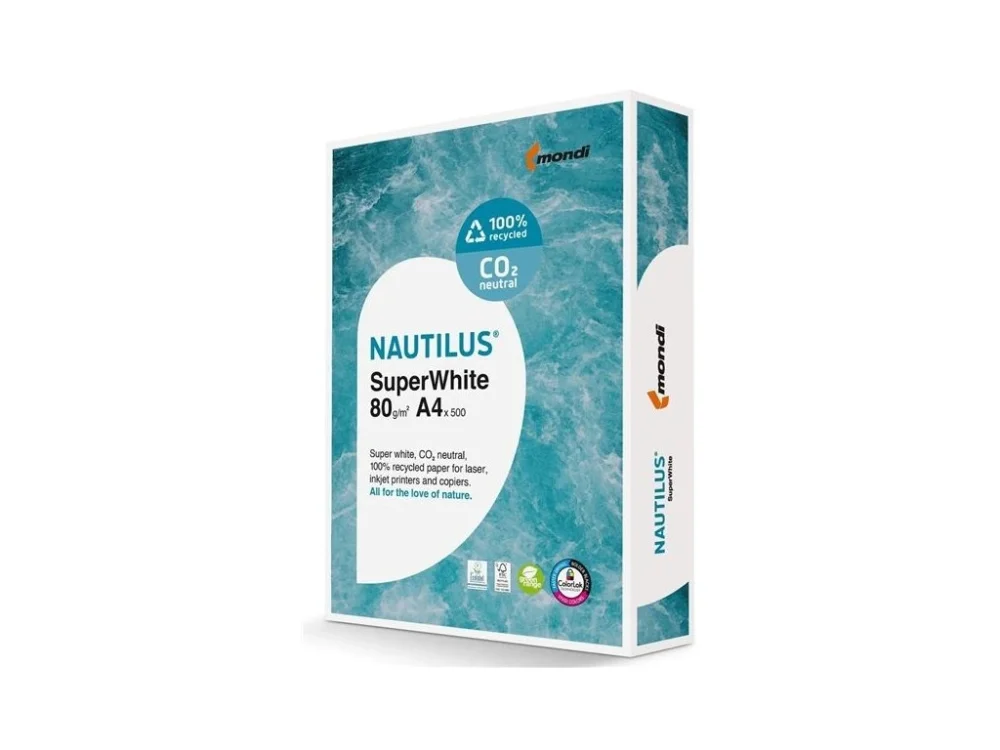 Finální Výprodej Recyklovaný papír Nautilus Superwhite, A4, 80 g, 500 l.